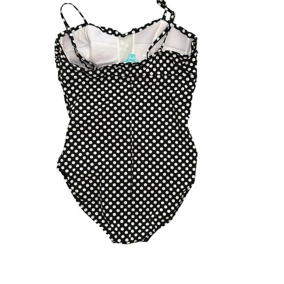 Love Your Assets By Sara Blakely Spanx Black White Polka Dot Swimsuit Size Large - Picture 4 of 7
